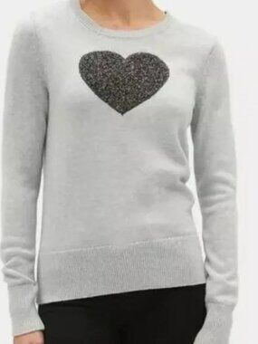 Gap Heart Intarsia Sweater Crewneck Pullover Classic Preppy Soft Y2K Metallic XL